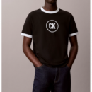 Camiseta Calvin Klein ringer logo negra
