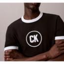 Camiseta Calvin Klein ringer logo negra