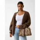 NOELLE II LUXURY SATCHEL LATTE LOGO/BROW