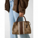 NOELLE II LUXURY SATCHEL LATTE LOGO/BROW