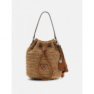 OFELIA TOP HANDLE BUCKET NATURAL/COGNAC