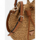 OFELIA TOP HANDLE BUCKET NATURAL/COGNAC