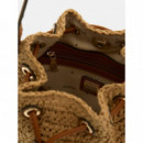 OFELIA TOP HANDLE BUCKET NATURAL/COGNAC