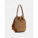 OFELIA TOP HANDLE BUCKET NATURAL/COGNAC