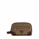 Milano Small Necessaire Beige\cognac  GUESS