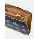 Emelie Logo Slg Med Zip Around Navy Logo  GUESS