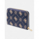Emelie Logo Slg Med Zip Around Navy Logo  GUESS