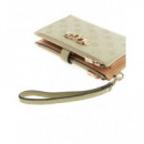 Anise Slg Dbl Zip Organizer Sage Logo  GUESS