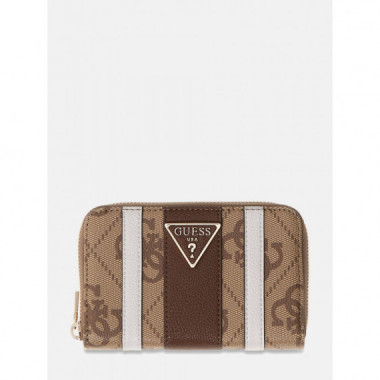 Laurel Ii Slg Med Zip Around Latte Logo/  GUESS