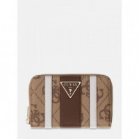 Laurel Ii Slg Med Zip Around Latte Logo/  GUESS