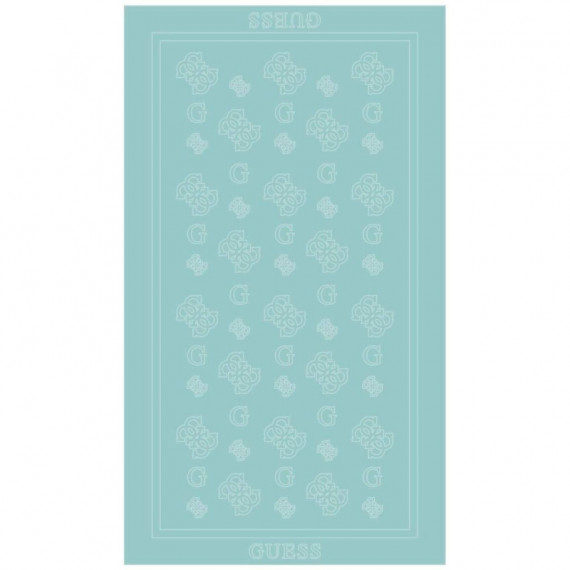 GUESS LOGO ALL OVER TOWEL ROBIN EGG BLUE