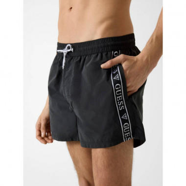 SWIMTRUNK LOGO TAPE MEDIUM JET BLACK A99