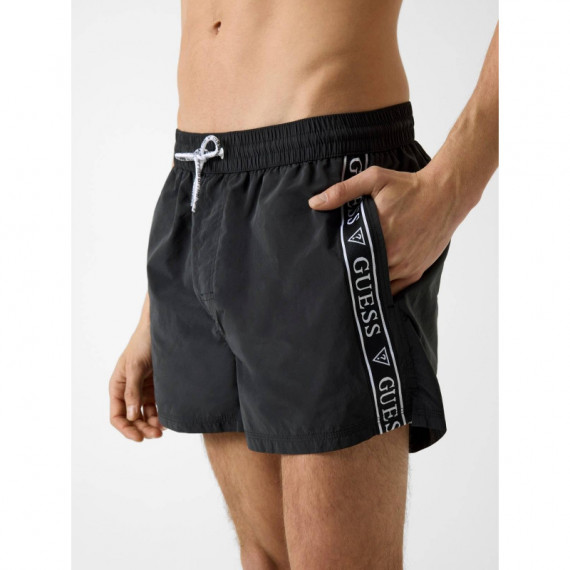 SWIMTRUNK LOGO TAPE MEDIUM JET BLACK A99