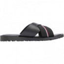 CORE HILFIGER LTH CRISS C SANDAL BLACK