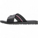 CORE HILFIGER LTH CRISS C SANDAL BLACK