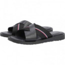CORE HILFIGER LTH CRISS C SANDAL BLACK