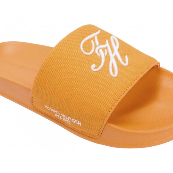 TH EMBROIDERY POOL SLIDE ORANGE HYPE