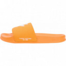 TH EMBROIDERY POOL SLIDE ORANGE HYPE