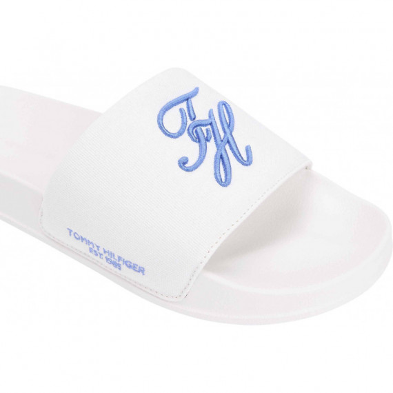 TH EMBROIDERY POOL SLIDE ECRU