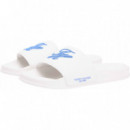 TH EMBROIDERY POOL SLIDE ECRU