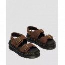 Calzado Sandalias DR MARTENS con Plataforma Zebzag de Piel Nubuck Sepia Brown