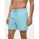 Swimtrunk New Basic Short Azure Fluo  GUESS