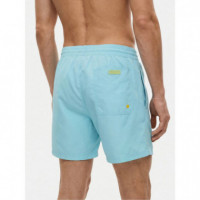 Swimtrunk New Basic Short Azure Fluo  GUESS