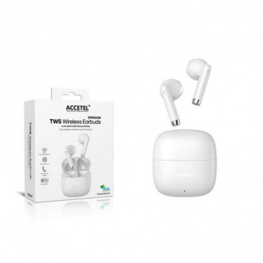 Auriculares Accetel Inal&aacute;mbricos TWS Est&eacute;reo Libertad de Sonido 5H EPW160W Blanco