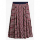 TOMMY HILFIGER - Vis Twill A-line MIDI Skirt - 0GY - F|WW0WW49373/0GY
