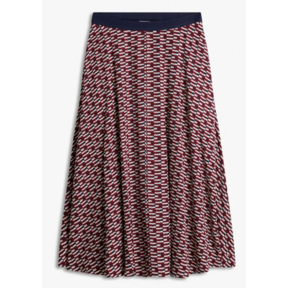 TOMMY HILFIGER - Vis Twill A-line MIDI Skirt - 0GY - F|WW0WW49373/0GY