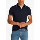 TOMMY HILFIGER - Liquid Cotton Rwb Zip Reg Polo - DW5 - F|MW0MW41613/DW5