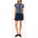 TOMMY HILFIGER - Gold Button Slim Ss Tee - 0X3 - F|WW0WW48709/0X3