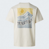 Camisetas Hombre Camiseta THE NORTH FACE Holgada con Estampado Gráfico Mountain Escape White Dune