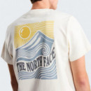 Camisetas Hombre Camiseta THE NORTH FACE Holgada con Estampado Gráfico Mountain Escape White Dune