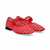 Mercedes Malla Listas Rosa+rojo  CAMPER
