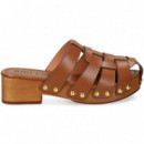 Zueco Entrelazado+tachas Piel Cuero  BIBI LOU