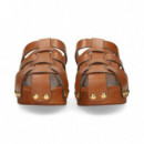 Zueco Entrelazado+tachas Piel Cuero  BIBI LOU