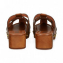 Zueco Entrelazado+tachas Piel Cuero  BIBI LOU