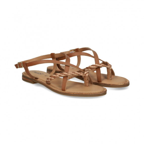 Esclava Cruzada Beige+cuero  TWEST