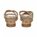 Sandalia Cruzada Plata+platino  TWEST