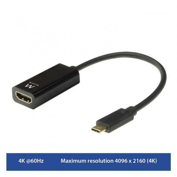 Adaptador Ewent Conversor USB-C Macho a HDMI Hembra 4K@60Hz (EW9823)