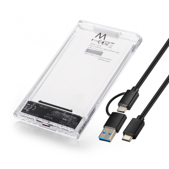 Caja Externa EWENT EW7064 para HDD/SSD SATA 2.5" USB 3.2 Transparente