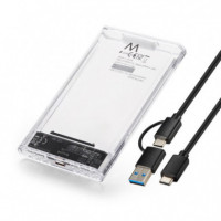 Caja Externa EWENT EW7064 para Hdd/ssd Sata 2.5" USB 3.2 Transparente