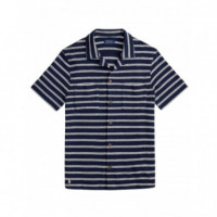 Polo RALPH LAUREN - Knit-sport Shirt-shirt - Newport Navy Pale Cream - 710A13005002/NEWPORT Navy Pale Cream