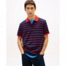 Tjm Reg Stripe Polo Ext Dark Night Navy  TOMMY JEANS