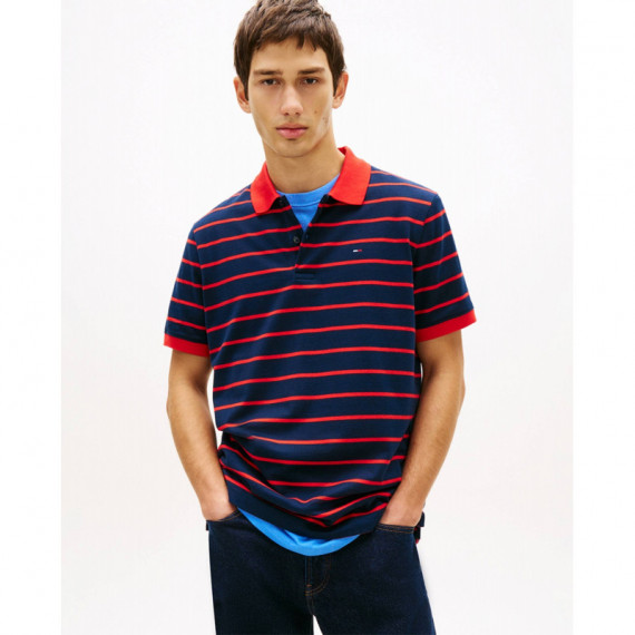 Tjm Reg Stripe Polo Ext Dark Night Navy  TOMMY JEANS