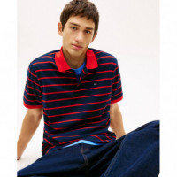 Tjm Reg Stripe Polo Ext Dark Night Navy  TOMMY JEANS