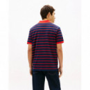 Tjm Reg Stripe Polo Ext Dark Night Navy  TOMMY JEANS
