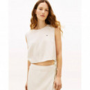 Tjw Tie Side Linen Blouse White Clay / S  TOMMY JEANS