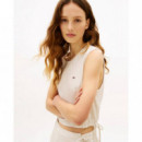 Tjw Tie Side Linen Blouse White Clay / S  TOMMY JEANS